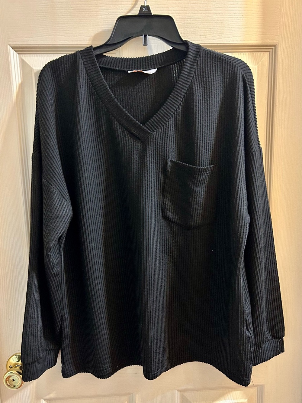 Kirundo black Sweater Women’s Large Drop Shoulder Cozy Pullover
